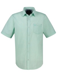 Lerros Kurzarmhemd - Regular Fit - Leinenmix - grün