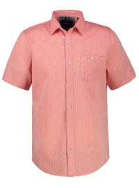 Lerros Kurzarmhemd - Regular Fit - Leinenmix - rot