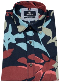 Lerros Short Sleeve Shirt - Regular Fit - With Leinen - Multicolored