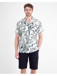 Lerros Kurzarmhemd - Regular Fit - sommerliches Muster - gedecktes weiß - Thumbnail ID: arim5o1s93