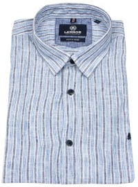 Lerros Kurzarmhemd - Regular Fit - Under Button Down - Streifen - blau / dunkelblau