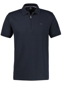 Lerros Poloshirt - Regular Fit - Struktur - Reissverschluss - dunkelblau