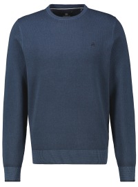 Lerros Pullover - Regular Fit - Rundhals-Ausschnitt - Struktur - blau