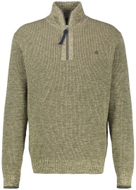 Lerros Pullover - Regular Fit - Strick - Troyerkragen - grün