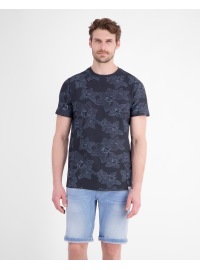 Lerros T-Shirt - Regular Fit - Rundhals - floraler Print - dunkelblau - Thumbnail ID: arim5m71d8