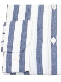 MAERZ Muenchen Chemise - Modern Fit - col Kent - rayures - bleu / blanc - sans emballage d´origine - Thumbnail ID: arimd7utsc