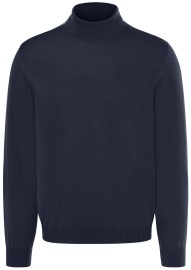 MAERZ Muenchen Pullover - Classic Fit - Rollkragen - Merinowolle - dunkelblau