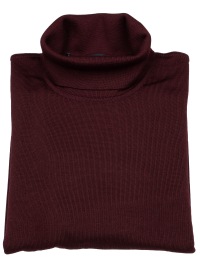 MAERZ Muenchen Pullover - Classic Fit - Rollkragen - Merinowolle - dunkelrot