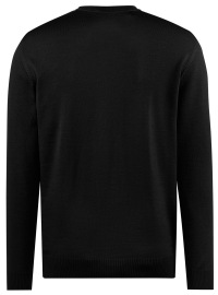 MAERZ Muenchen Pull-over - Classic Fit - col rond - laine mérinos - noir - sans emballage d´origine - Thumbnail ID: arim85h91d