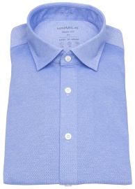 Marvelis Shirt - Body Fit - Easy To Wear Piqué - Light Blue - w/o OP