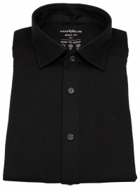 Marvelis Hemd - Body Fit - Easy To Wear Piqué - schwarz
