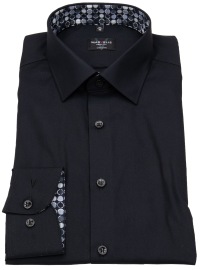 Marvelis Shirt - Body Fit - Kent Collar - Patch - Black
