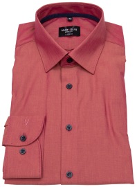 Marvelis Hemd - Body Fit - Kontrastknöpfe - Chambray - rot