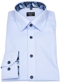 Marvelis Hemd - Body Fit - Kontrastknöpfe - hellblau - extra langer 69cm Arm