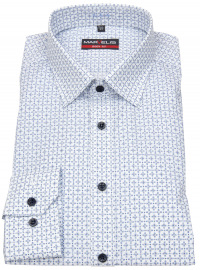 Marvelis Hemd - Body Fit - Kontrastknöpfe - Print - blau - ohne OVP