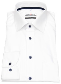 Marvelis Hemd - Comfort Fit - Feintwill - extra blickdicht - Kontrastknöpfe - weiß - ohne OVP