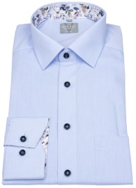 Marvelis Hemd - Comfort Fit - Kentkragen - Kontrastknöpfe - hellblau