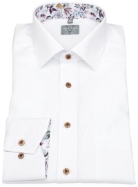 Marvelis Hemd - Comfort Fit - Kentkragen - Kontrastknöpfe - weiß