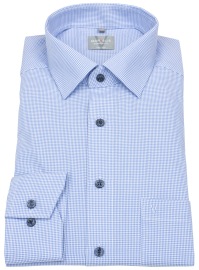 Marvelis Hemd - Comfort Fit - Vichykaro - Kontrastknöpfe - hellblau / weiß - ohne OVP