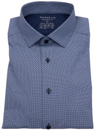 Marvelis Hemd - Modern Fit - Easy To Wear Performance - blau / schwarz / weiß