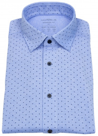 Marvelis Shirt - Modern Fit - Easy To Wear Piqué - Light Blue / Dark Blue