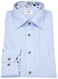 Marvelis Hemd - Modern Fit - Fil à Fil - hellblau - extra langer 69cm Arm