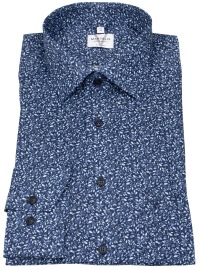 Marvelis Shirt - Modern Fit - Floraler Print - Dark Blue / Light Blue