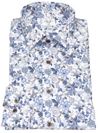 Marvelis Hemd - Modern Fit - florales Muster - blau / braun - extra langer 69cm Arm - Thumbnail ID: arim8bo5m1