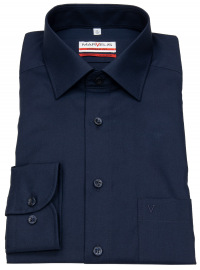 Marvelis Hemd - Modern Fit - Kentkragen - dunkelblau