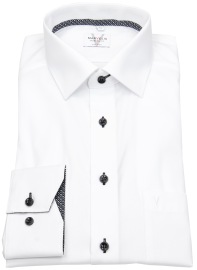 Marvelis Hemd - Modern Fit - Kentkragen - Kontrastknöpfe - weiß - ohne OVP