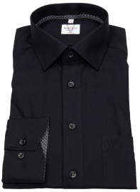 Marvelis Hemd - Modern Fit - Kentkragen - Patch - schwarz