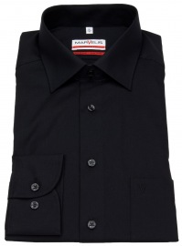 Marvelis Hemd - Modern Fit - Kentkragen - schwarz