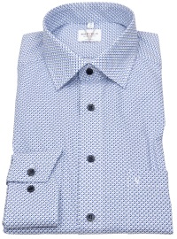 Marvelis Hemd - Modern Fit - Kontrastknöpfe - blau / weiß - extra langer 69cm Arm - ohne OVP