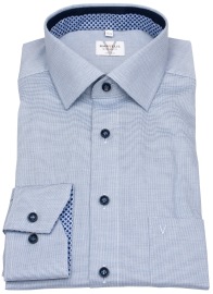 Marvelis Shirt - Modern Fit - Contrast Buttons - Light Blue - Extra Long Sleeve 69cm