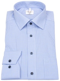 Marvelis Hemd - Modern Fit - Kontrastknöpfe - Vichykaro - hellblau / weiß - ohne OVP