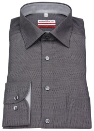 Marvelis Hemd - Modern Fit - Patch - Struktur - schwarz - ohne OVP
