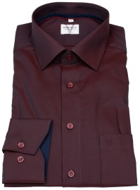 Marvelis Hemd - Modern Fit - Struktur - Chambray - rot