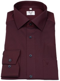 Marvelis Hemd - Modern Fit - Struktur - dunkelrot - extra langer 69cm Arm