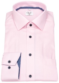 Marvelis Hemd - Modern Fit - Struktur - Kontrastknöpfe - rosé - ohne OVP