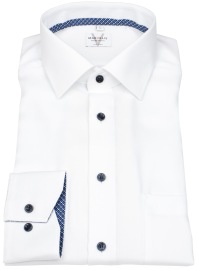 Marvelis Hemd - Modern Fit - Struktur - Kontrastknöpfe - weiß - ohne OVP