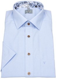 Marvelis Kurzarmhemd - Comfort Fit - Kentkragen - Kontrastknöpfe - hellblau