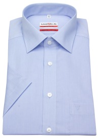 Marvelis Short Sleeve Shirt - Modern Fit - Chambray - Light Blue - w/o OP