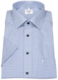 Marvelis Short Sleeve Shirt - Modern Fit - Print - Blue / Light Blue / White