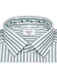 Marvelis Short-sleeved shirt - Modern Fit - Stripes - green / white - Thumbnail ID: arimmo7w2w