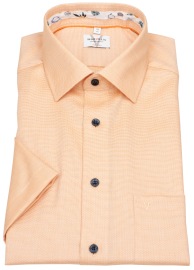 Marvelis Kurzarmhemd - Modern Fit - Struktur - Kontrastknöpfe - apricot