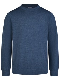 Marvelis Pullover - Merinowolle - Rundhals Ausschnitt - blau