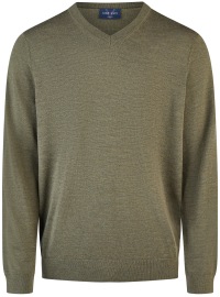 Marvelis Pullover - Merinowolle - V-Ausschnitt - grün