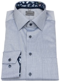 OLYMP Shirt - Comfort Fit - Faux Uni Structure - Dark Blue - w/o OP