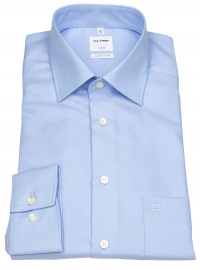 OLYMP Hemd - Comfort Fit - Kentkragen - Twill - extra blickdicht - hellblau