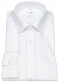 OLYMP Hemd - Comfort Fit - Kentkragen - Twill - extra blickdicht - weiß